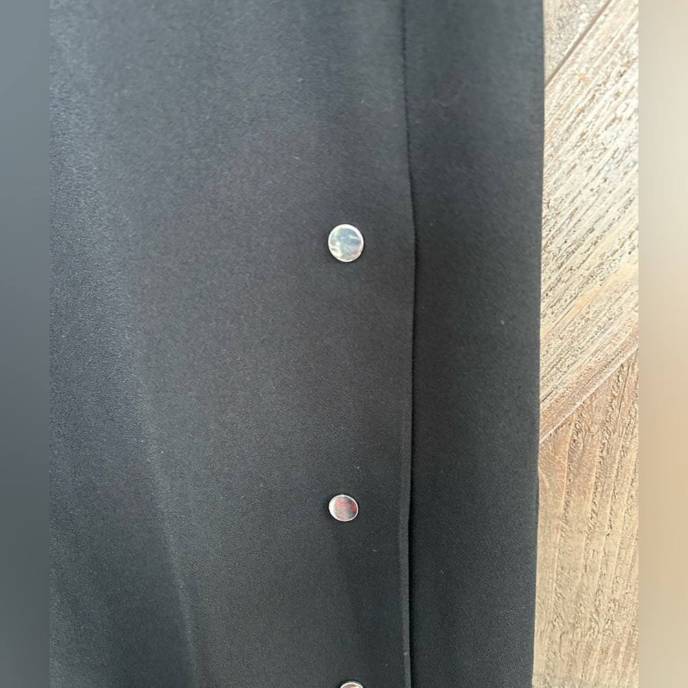 Zara Black Wide-Leg Trousers with Silver Stud Detailing - Picture 2 of 8